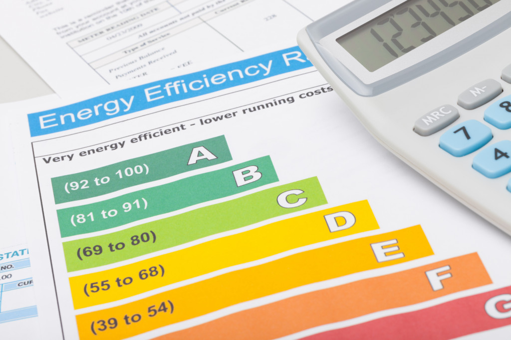 Colorful energy efficiency chart 