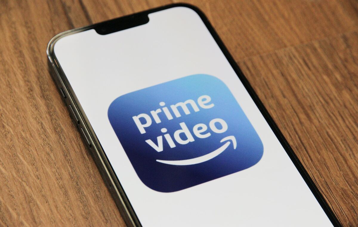 Amazon Prime video logo on a phone