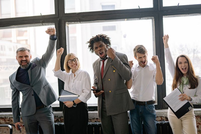 colleagues celebrating